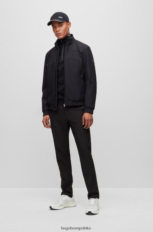 Hugo Boss Sweter z bawełny organicznej, zapinany na zamek i nadruk logo, czarny hugo czarny R0X0H61521