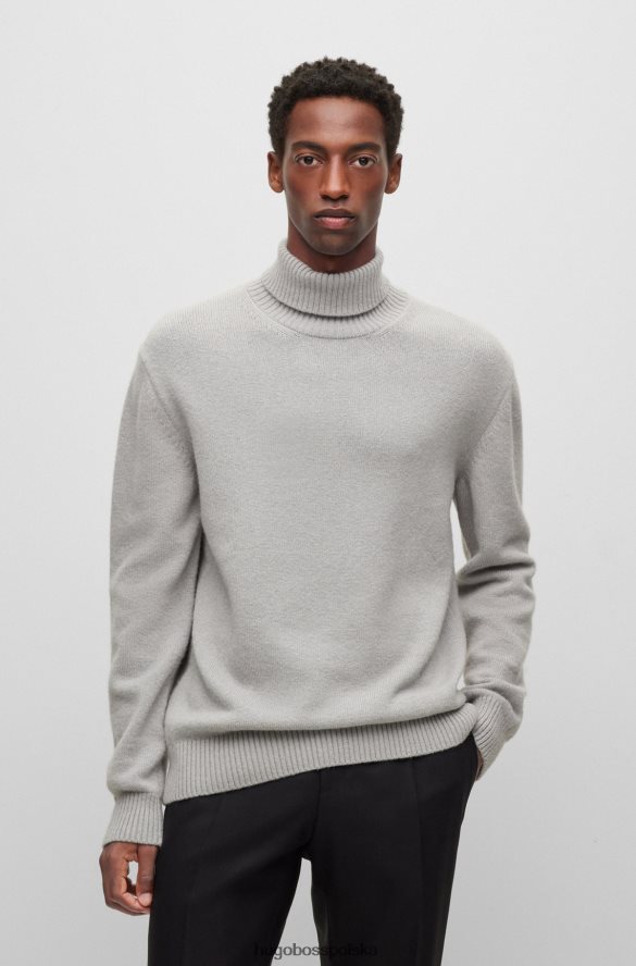 Hugo Boss Sweter z golfem o regularnym kroju i naszywką z logo jasnoszary hugo jasnoszary R0X0H64571