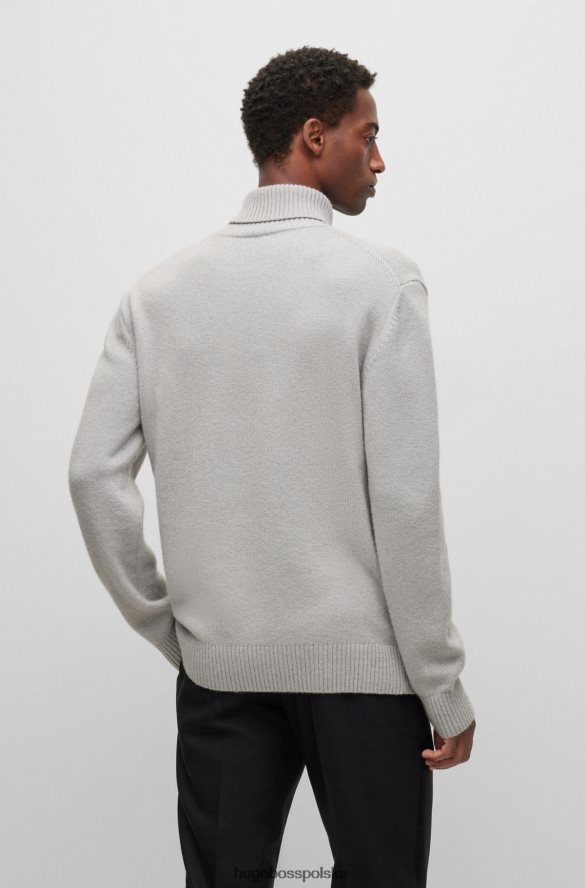 Hugo Boss Sweter z golfem o regularnym kroju i naszywką z logo jasnoszary hugo jasnoszary R0X0H64571