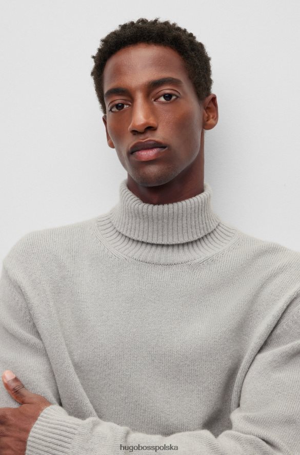 Hugo Boss Sweter z golfem o regularnym kroju i naszywką z logo jasnoszary hugo jasnoszary R0X0H64571