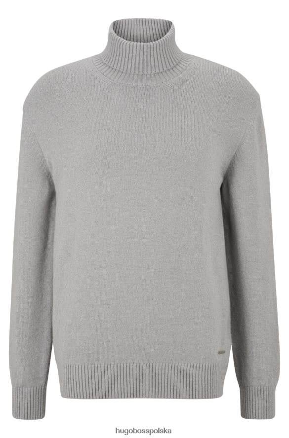 Hugo Boss Sweter z golfem o regularnym kroju i naszywką z logo jasnoszary hugo jasnoszary R0X0H64571