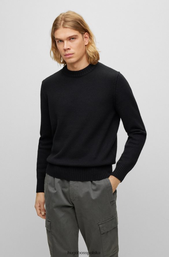 Hugo Boss Sweter z okrągłym dekoltem z mieszanki czystej wełny hugo w kolorze czarnym czarny R0X0H63571