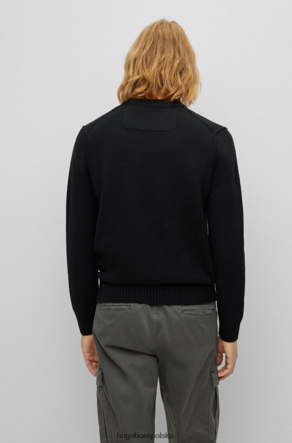 Hugo Boss Sweter z okrągłym dekoltem z mieszanki czystej wełny hugo w kolorze czarnym czarny R0X0H63571