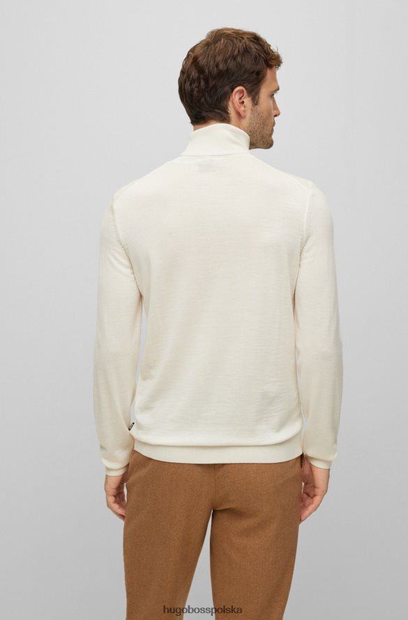 Hugo Boss Wąski sweter z golfem z dziewiczej wełny hugo w kolorze białym biały R0X0H6989