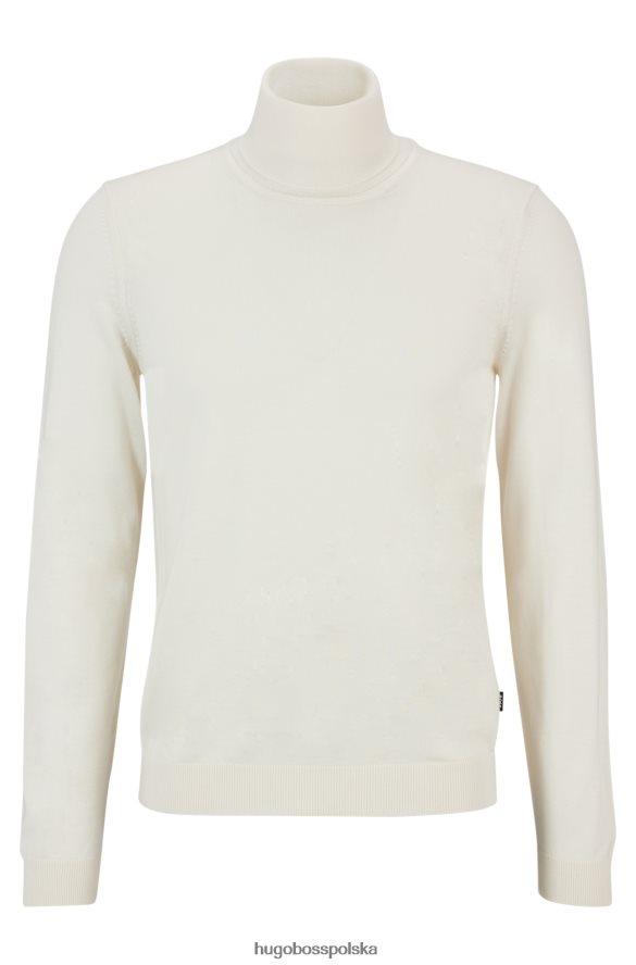 Hugo Boss Wąski sweter z golfem z dziewiczej wełny hugo w kolorze białym biały R0X0H6989