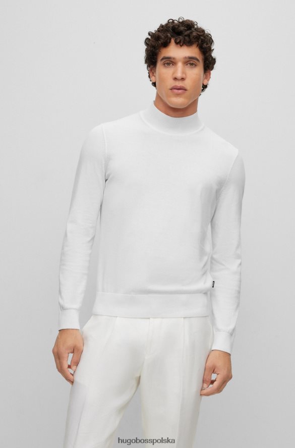 Hugo Boss biały bawełniany sweterek z okrągłym dekoltem hugo biały R0X0H63989