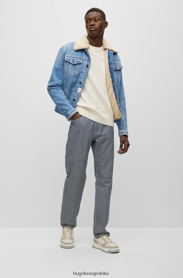 Hugo Boss biały sweter z okrągłym dekoltem z mieszanki wełny hugo biały R0X0H63570