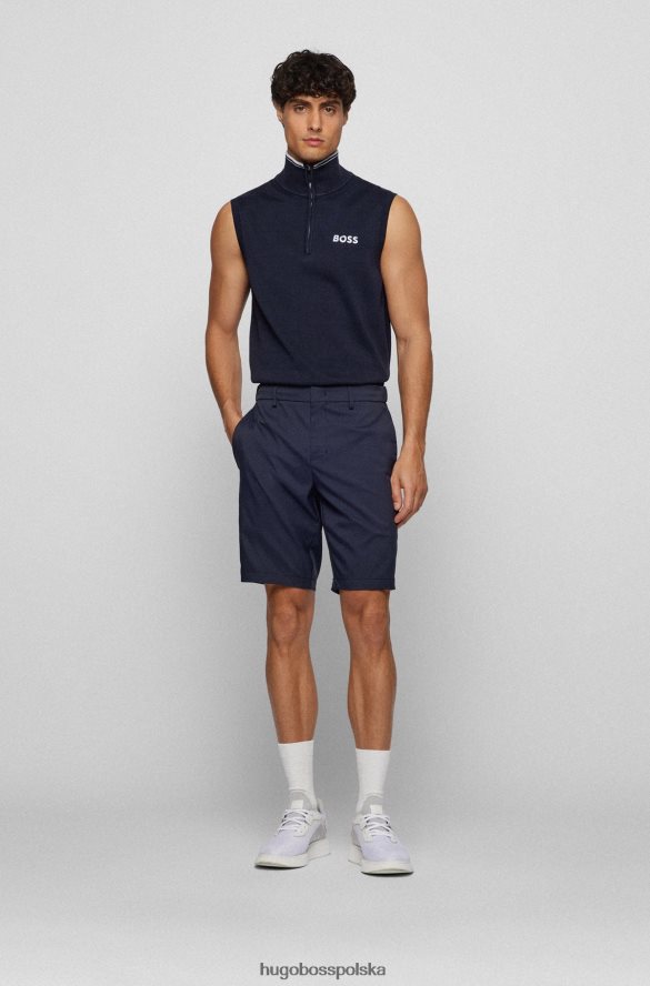 Hugo Boss ciemnoniebieski sweter hugo bez rękawów, zapinany na zamek i z wodoodpornym wykończeniem ciemny niebieski R0X0H64065