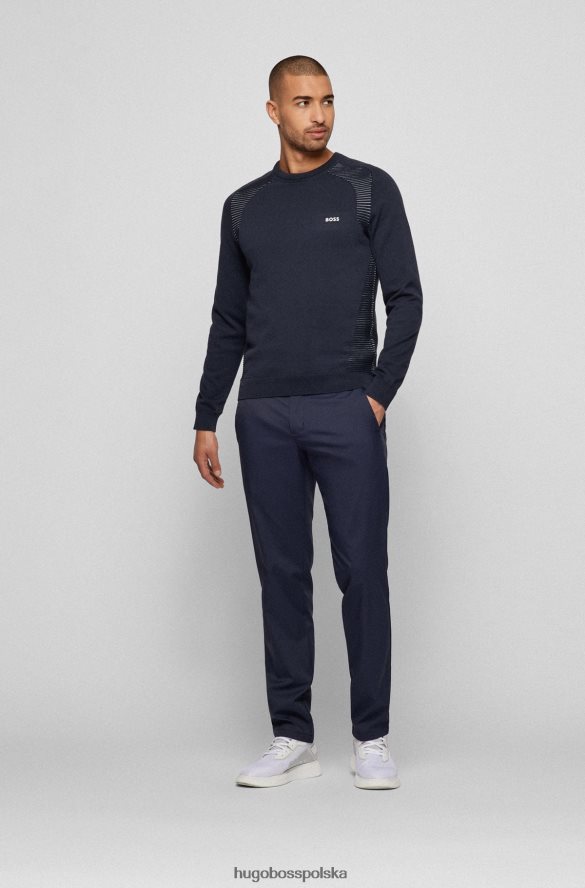 Hugo Boss ciemnoniebieski sweter hugo z bawełny organicznej w dwukolorowe paski ciemny niebieski R0X0H62146