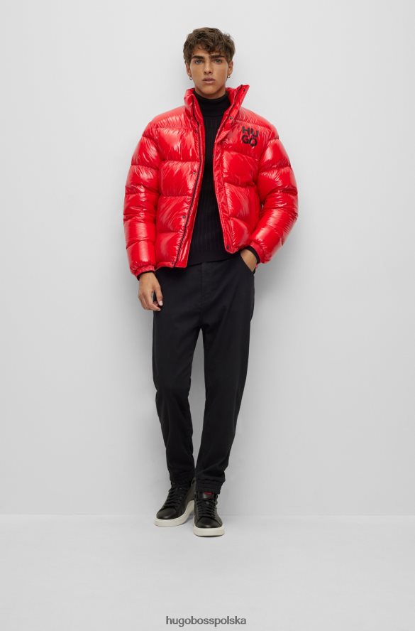 Hugo Boss czarny, bardzo dopasowany sweterek z golfem i mieszanymi strukturami hugo czarny R0X0H62713