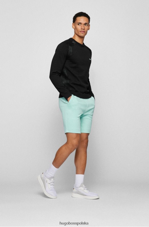 Hugo Boss czarny sweterek z bawełny organicznej w dwukolorowe paski hugo czarny R0X0H62149