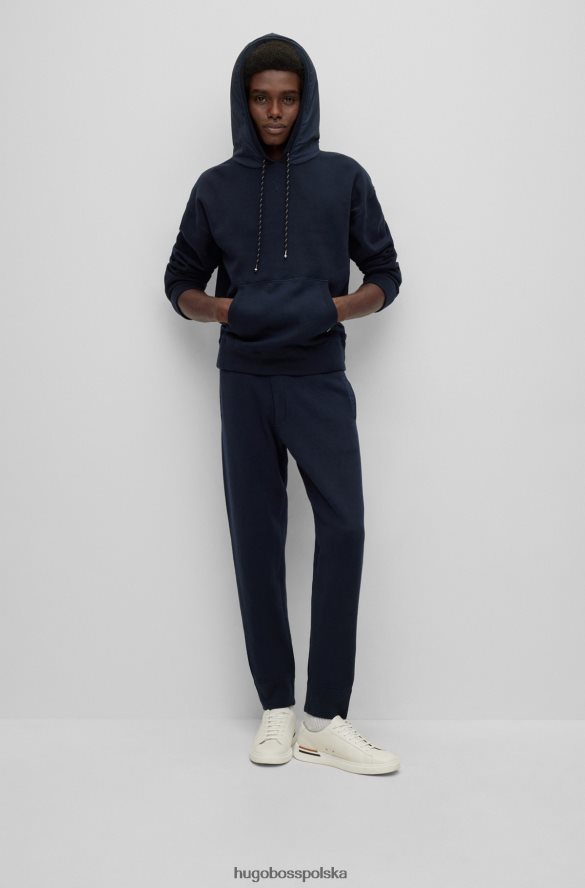 Hugo Boss dwustronna bluza z kapturem z bawełny i dziewiczej wełny hugo w kolorze ciemnoniebieskim ciemny niebieski R0X0H61866