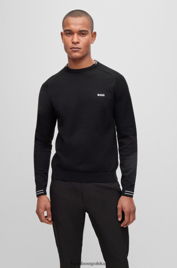 Hugo Boss hugo Sweter o regularnym kroju z bawełny organicznej z logo i czarnymi wykończeniami czarny R0X0H62338