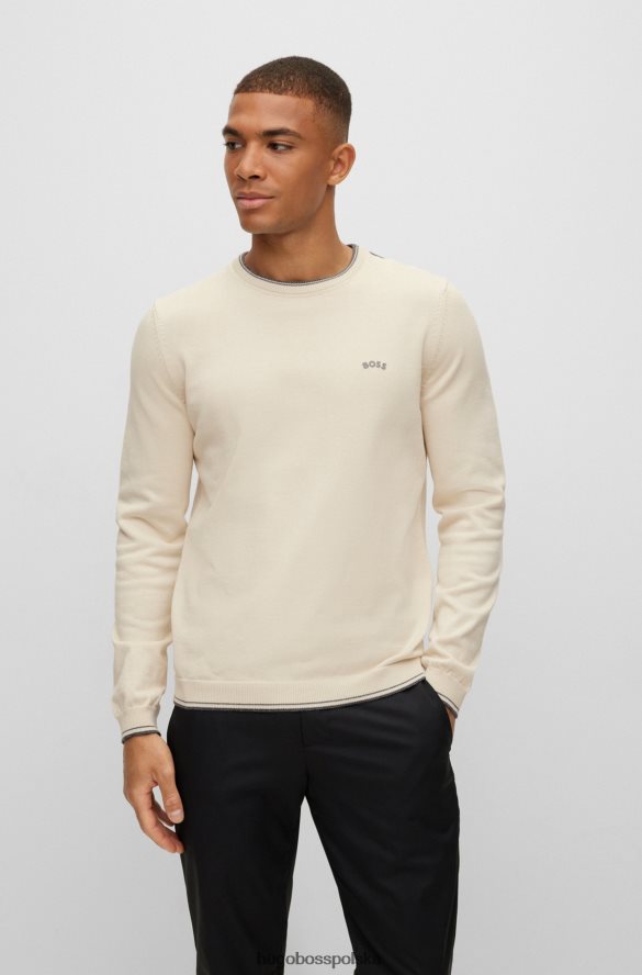 Hugo Boss hugo sweter o regularnym kroju z bawełny organicznej z zaokrąglonym logo w kolorze białym biały R0X0H61490