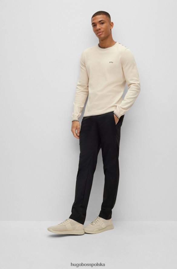 Hugo Boss hugo sweter o regularnym kroju z bawełny organicznej z zaokrąglonym logo w kolorze białym biały R0X0H61490