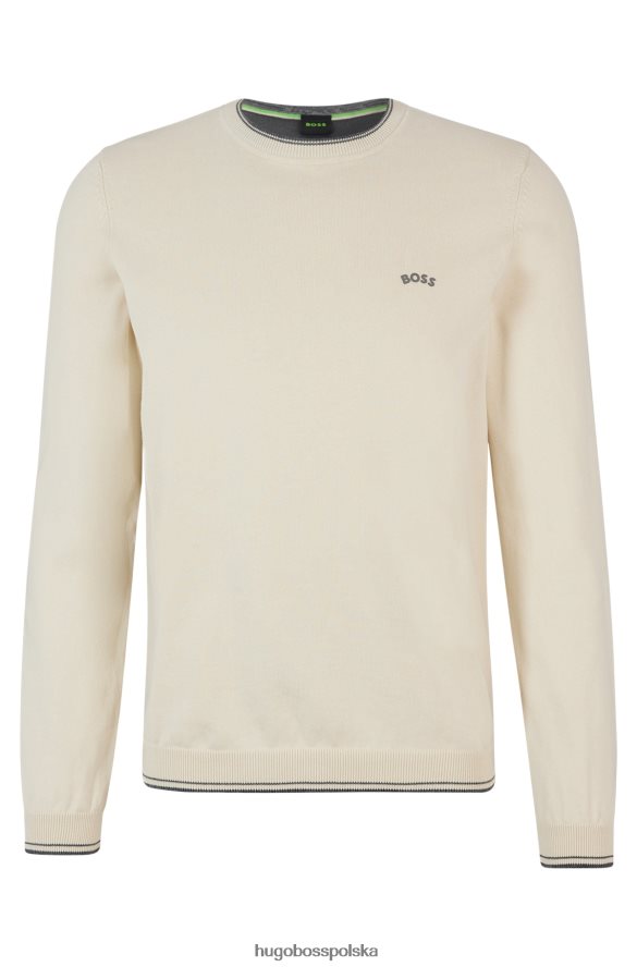 Hugo Boss hugo sweter o regularnym kroju z bawełny organicznej z zaokrąglonym logo w kolorze białym biały R0X0H61490