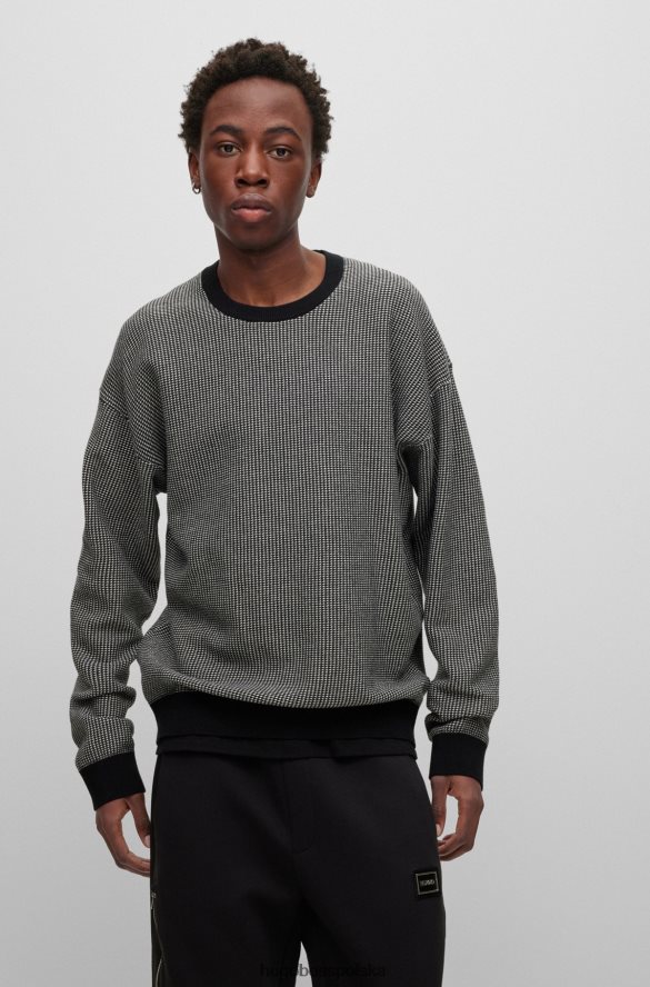 Hugo Boss hugo sweter z bawełny organicznej z logo w kolorze szarym szary R0X0H64242