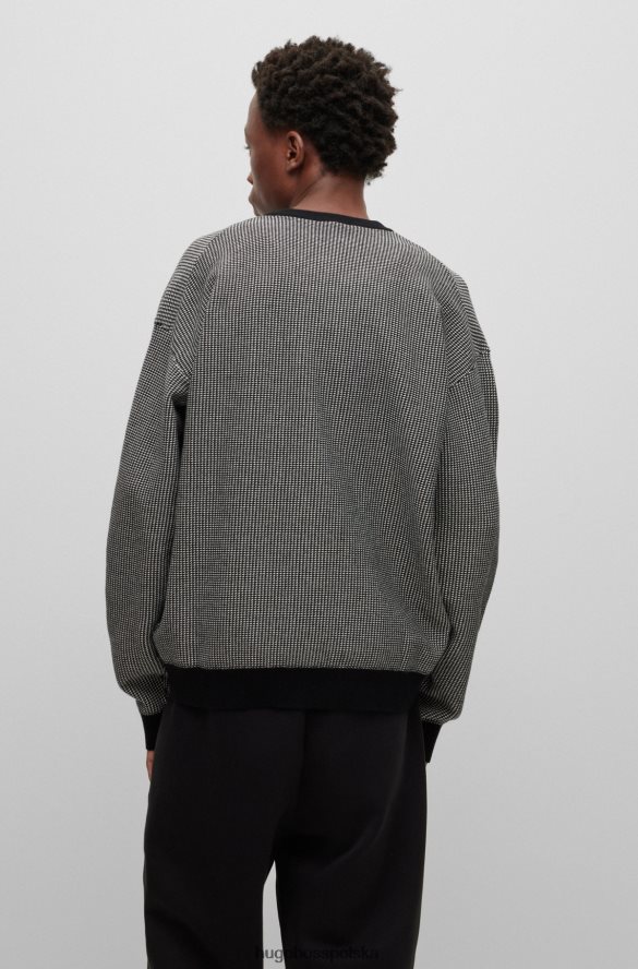 Hugo Boss hugo sweter z bawełny organicznej z logo w kolorze szarym szary R0X0H64242