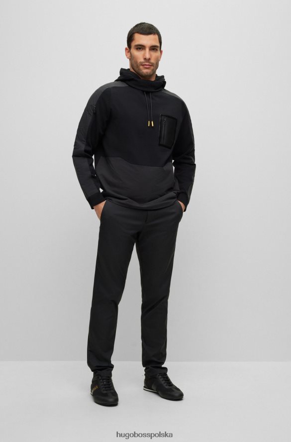 Hugo Boss hybrydowa bluza z kapturem o swobodnym kroju w kolorze czarnym hugo czarny R0X0H62068