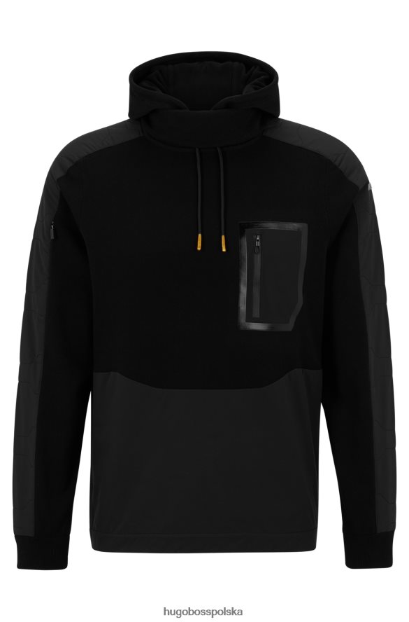 Hugo Boss hybrydowa bluza z kapturem o swobodnym kroju w kolorze czarnym hugo czarny R0X0H62068