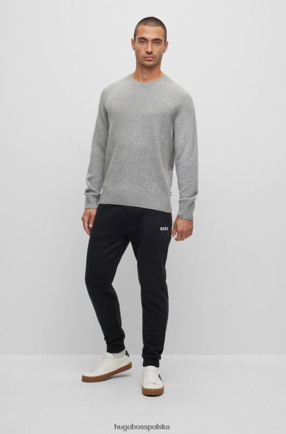 Hugo Boss jasnoszary sweter hugo z okrągłym dekoltem, wykonany z odpowiedzialnego kaszmiru jasnoszary R0X0H63858