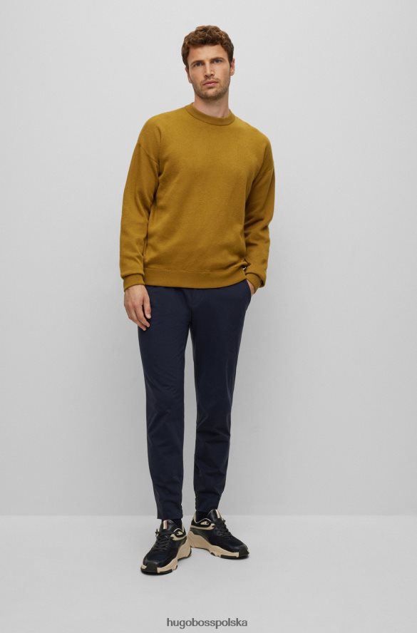 Hugo Boss jasnozielony sweter Hugo z bawełny regeneracyjnej o luźnym kroju, wykonany z dzianiny żakardowej jasnozielony R0X0H64624