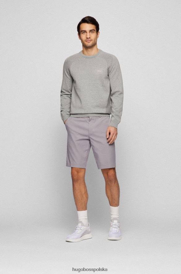 Hugo Boss sweter hugo z bawełny organicznej w dwukolorowe paski w kolorze jasnoszarym jasnoszary R0X0H62147