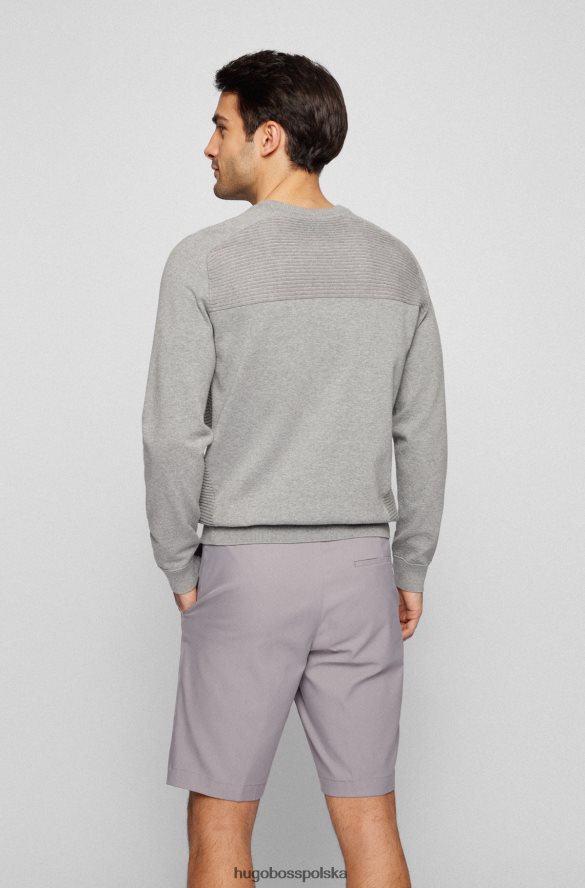 Hugo Boss sweter hugo z bawełny organicznej w dwukolorowe paski w kolorze jasnoszarym jasnoszary R0X0H62147