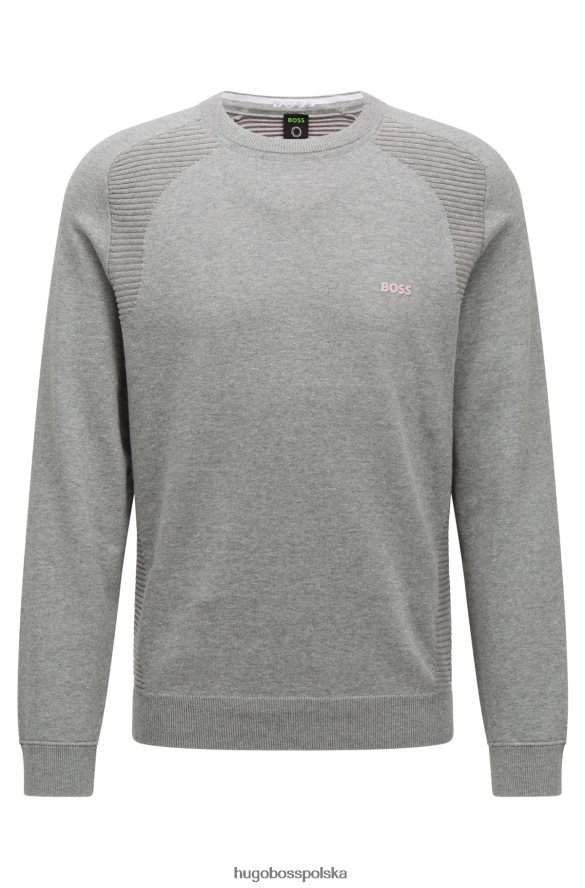 Hugo Boss sweter hugo z bawełny organicznej w dwukolorowe paski w kolorze jasnoszarym jasnoszary R0X0H62147