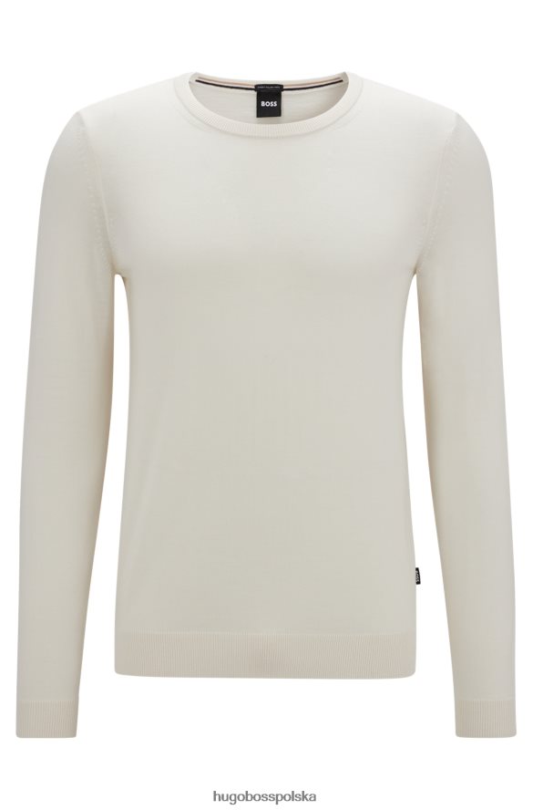 Hugo Boss sweter o dopasowanym kroju z czystej wełny, biały hugo biały R0X0H62597