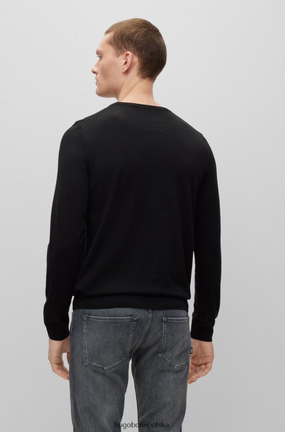 Hugo Boss sweter o dopasowanym kroju z dziewiczej wełny hugo w kolorze czarnym czarny R0X0H62599