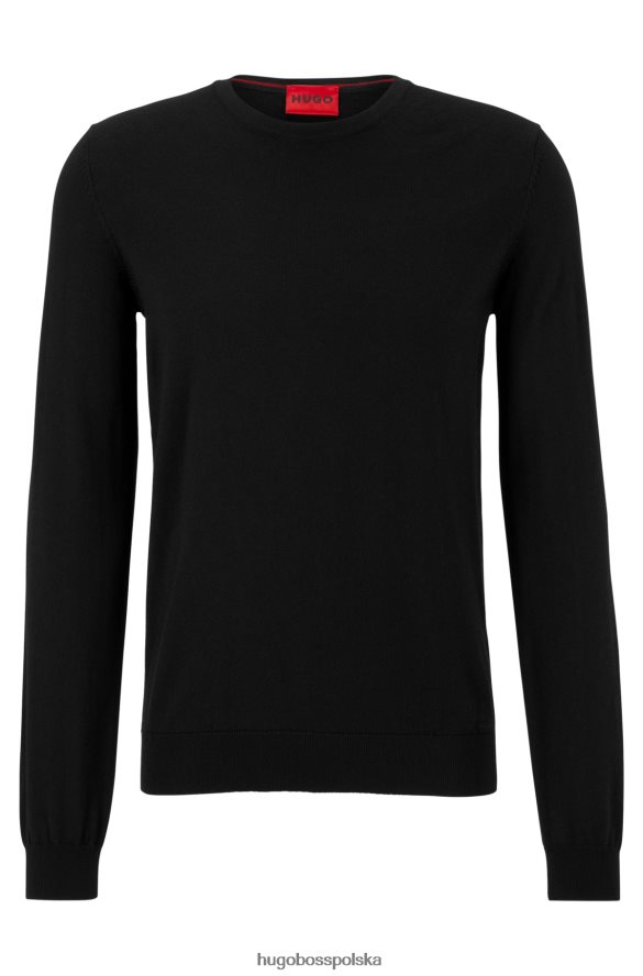 Hugo Boss sweter o dopasowanym kroju z wyjątkowo cienkiej wełny merynosów hugo w kolorze czarnym czarny R0X0H62788