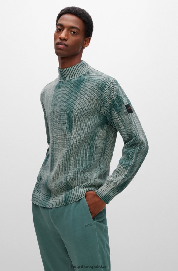 Hugo Boss sweter o swobodnym kroju z bielonej bawełny organicznej w kolorze jasnozielonym hugo jasnozielony R0X0H64028