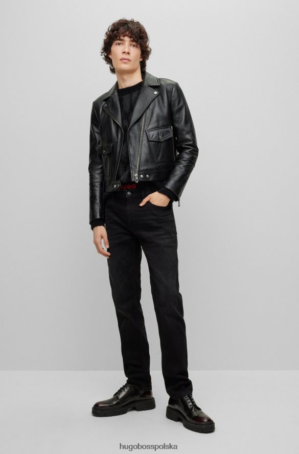 Hugo Boss sweter oversize z motywem jagliona w kolorze czarnym hugo czarny R0X0H63373