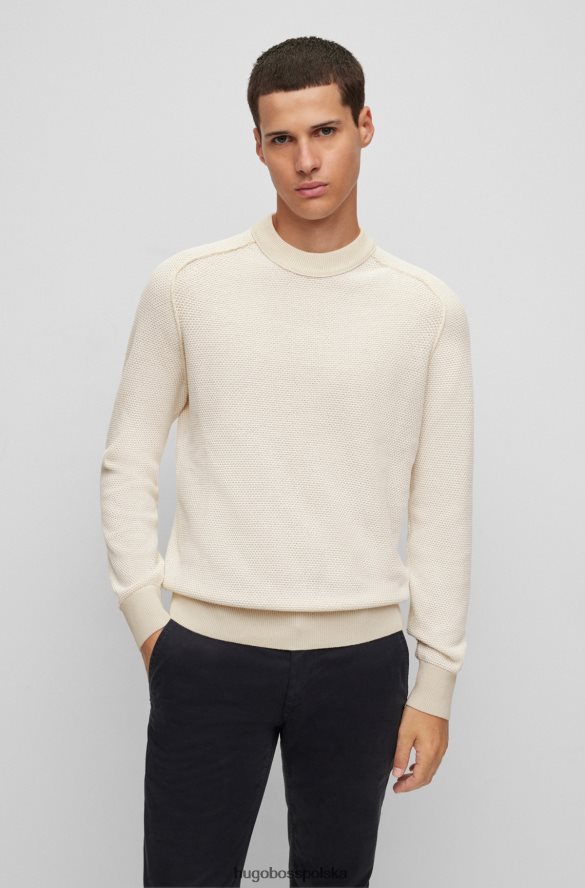 Hugo Boss sweter z okrągłym dekoltem z bawełny i białego kapoku hugo biały R0X0H61816