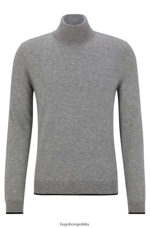 Hugo Boss szary sweter hugo o regularnym kroju z odpowiedzialnego włoskiego kaszmiru szary R0X0H64393