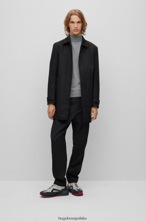 Hugo Boss szary sweter z mieszanki bawełny z logo hugo na piersi szary R0X0H61669